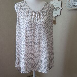 Van Heusen White and Pink Patterned Blouse